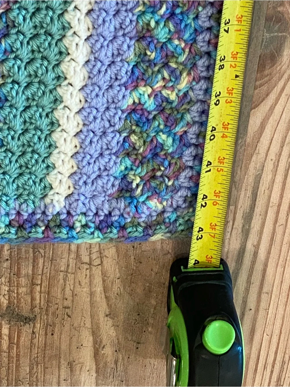 Handmade Multicolor Striped Crochet Throw - Pastel Mix